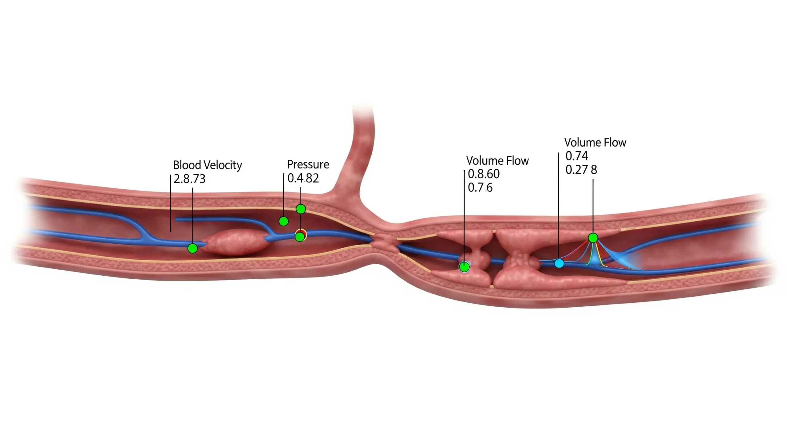 Dynamique des fluides dans une artère rétrécie